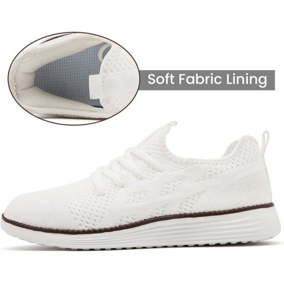 Mens Slip On Sneakers Walking Tennis White Shoes Running Gym Athletic Non Slip - Picture 5 of 6